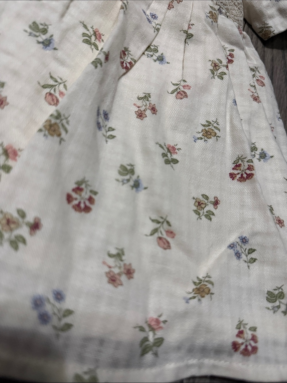 Cream Floral Button-Front Dress - Picture 2 of 2